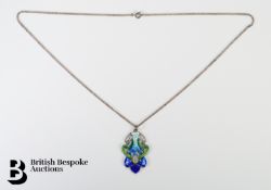 Art Nouveau Enamel and Silver Pendant
