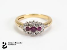 18ct Gold Diamond and Ruby Ring