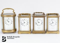 Four Brass Carriage Clocks