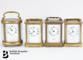 Four Brass Carriage Clocks