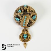 Victorian 14ct Gold and Turquoise Brooch