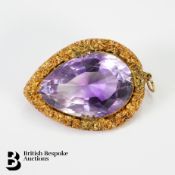 Antique Amethyst Pendant Brooch