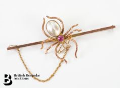 9ct Rose Gold Spider Brooch