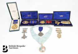 Boxed Silver and Gold Masonic Jewels