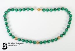 Malachite and Gold Bead Necklace