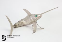 Mexican Articulated White Metal Sail Fish/Marlin