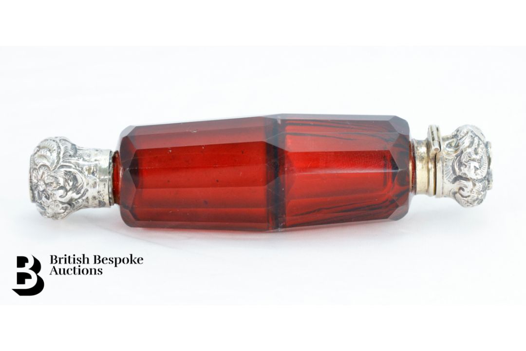 Victorian Cranberry Glass Double Scent Bottle - Image 6 of 9