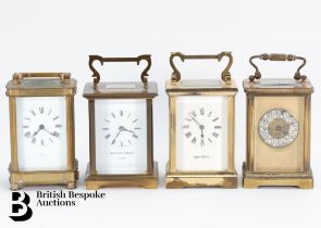 Four Brass Carriage Clocks