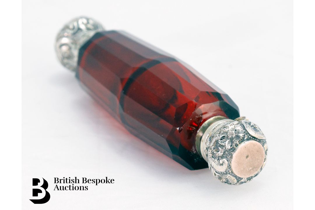 Victorian Cranberry Glass Double Scent Bottle - Image 5 of 9