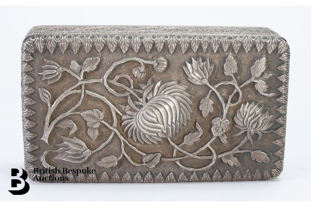 Persian Silver Cigarette Box - Image 3 of 8