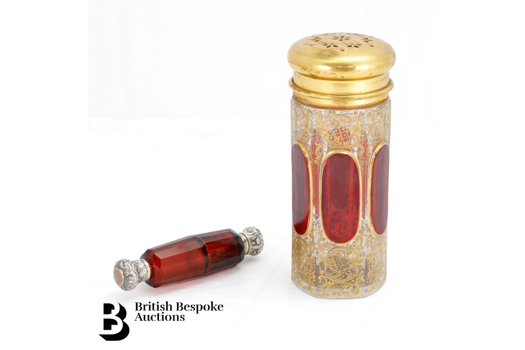 Victorian Cranberry Glass Double Scent Bottle - Image 1 of 9