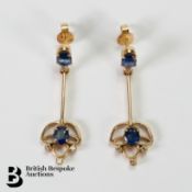 18ct Gold Sapphire and Diamond Earrings