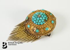 14ct Gold Turquoise Brooch