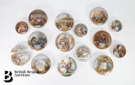 Fifteen Victorian Prattware Pot Lids