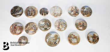 Fifteen Victorian Prattware Pot Lids