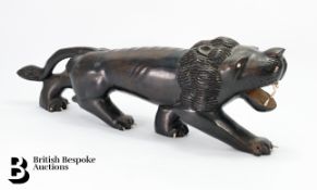 Ebony Lion Sculpture