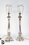 Pair of Silver Plated Lamp Bases