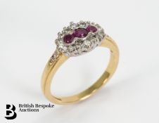 18ct Gold Diamond and Ruby Ring