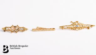 Gold Bar Brooches