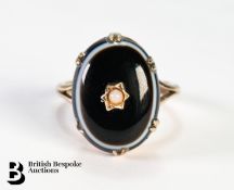 Victorian 9ct Banded Agate Ring
