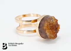 14ct Yellow Gold and Crystal Ring