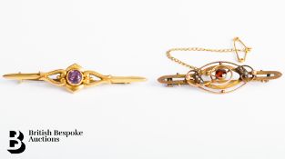 Two Bar Brooches