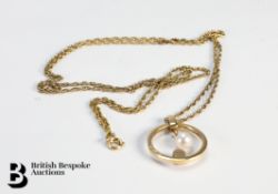 9ct Gold and Pearl Pendant