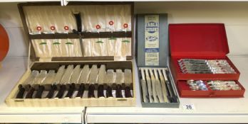 CANTEEN OF HORN-HANDLE CUTLERY WITH OTHERS