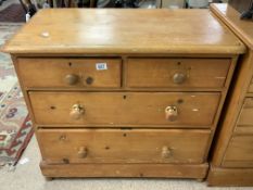 ANTIQUE PINE TWO OVER TWO CHEST OF DRAWERS 86 X 47 X 77CM