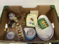MIXED CERAMICS, INCLUDES CLARICE CLIFF, DRESDEN, WADE AND MORE