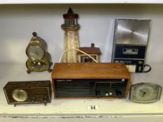 VINTAGE CLOCKS, ROBERTS RADIO AND CASSETTE PLAYER