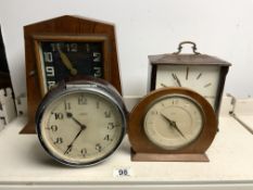 MIXED VINTAGE CLOCKS INCLUDES SMITHS BAKELITE