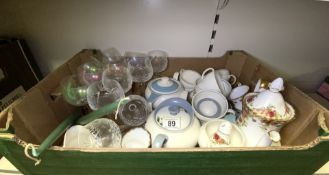 MIXED TEA SERVICE INCLUDES PART-SERVICE ROYAL ALBERT (COUNTRY ROSES) SUSIE COOPER (PINK CAMPION) AND