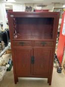 VICTORIAN ERA CHINESE LATTICE DISPLAY CABINET OR SCHOLAR'S CABINET 80 X 146.5 X 45CM