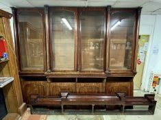VERY LARGE 19TH CENTURY MAHOGANY BOOKCASE CABINET ORIGINALLY FROM MASONIC CENTER BRIGHTON, 314W X