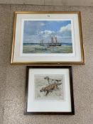 TWO PRINTS, BY FRANK WOTTON AND G VERNON STOKES BOTH FRAMED AND GLAZED LARGEST 82 X 68CM