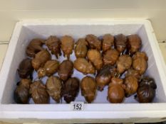 QUANTITY OF OF WOODEN CARVED ELEPHANTS