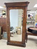 VICTORIAN ROSEWOOD WARDROBE WITH MIRRORED DOOR 112 X 207 X 54CM