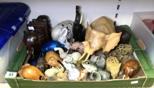 QUANTITY OF CARVED MODELS VARIOUS ELEPHANTS