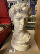 CERAMIC BUST OF MICHELANGELO'S DAVID 33CM