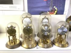 SIX VINTAGE DOME CLOCKS, KUNDO, PRESIDENT AND MORE