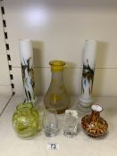 VINTAGE MIXED ART GLASS INCLUDES VASES