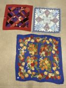 THREE VINTAGE SCARVES INCLUDES HERMES SILK