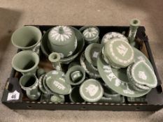 LARGE QUANTITY OF GREEN WEDGWOOD JASPERWARE