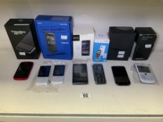 BOXED MOBILE TELEPHONES, BLACKBERRY, SONY, ALCATEL AND NOKIA