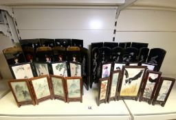 QUANTITY OF WOODEN AND PORCELAIN CHINESE TABLE TOP SCREENS