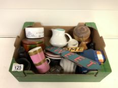 MIXED VINTAGE ITEMS INCLUDES WATERFORD CRYSTAL CLOCK, POOLE CHINA AND MORE