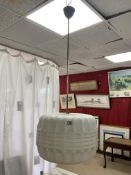 VINTAGE OPALINE PENDANT LIGHT 34CM