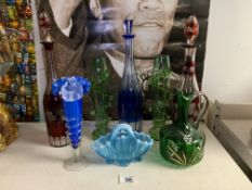 VINTAGE MIXED COLOURED ART GLASS