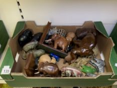 QUANTITY OF MODEL ELEPHANTS ORNAMENTS, BOOK ENDS ETC